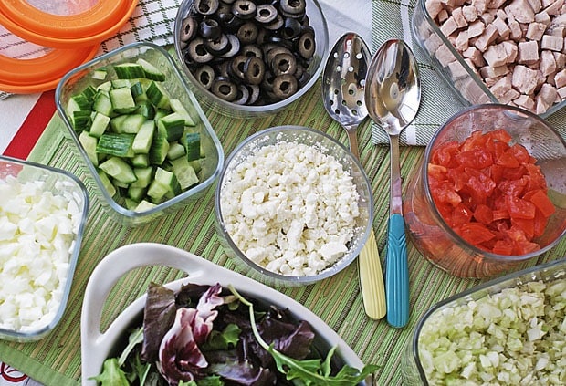 Cobb Salad prep Cobb Salad prep