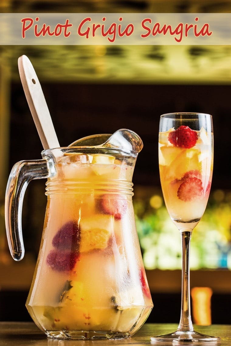 Lightened up your next party with Pinot Grigio Sangria made with