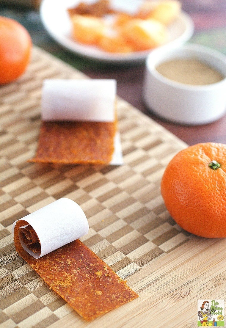 Easy to make Sugar Free Spiced Orange Fruit Leather. Much better for you than fruit roll ups! 
