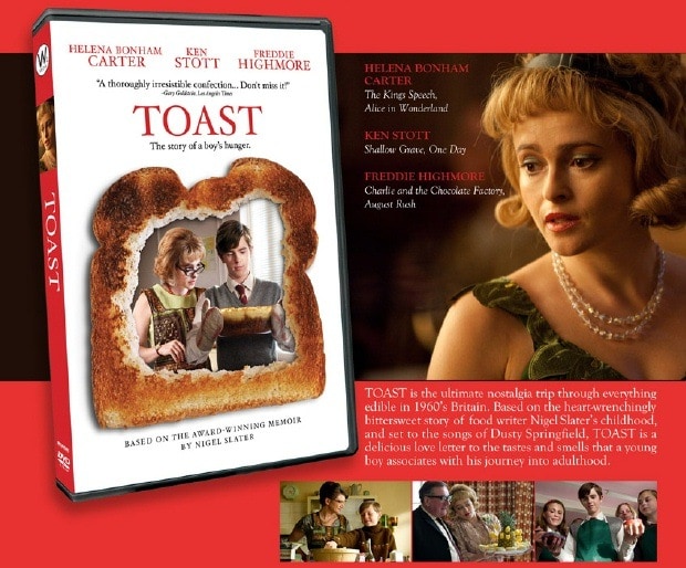 The DVD of the movie Toast and a still from the movie.