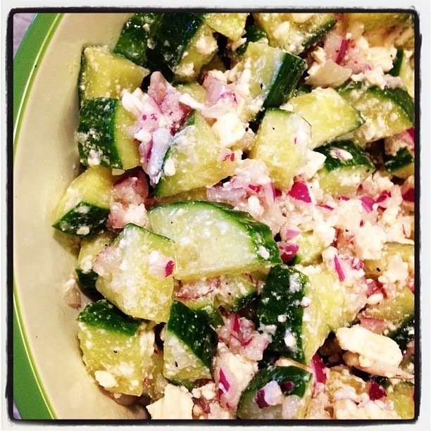 Cucumber, Feta and Red Onion Salad This Mama Cooks! On a Diet™