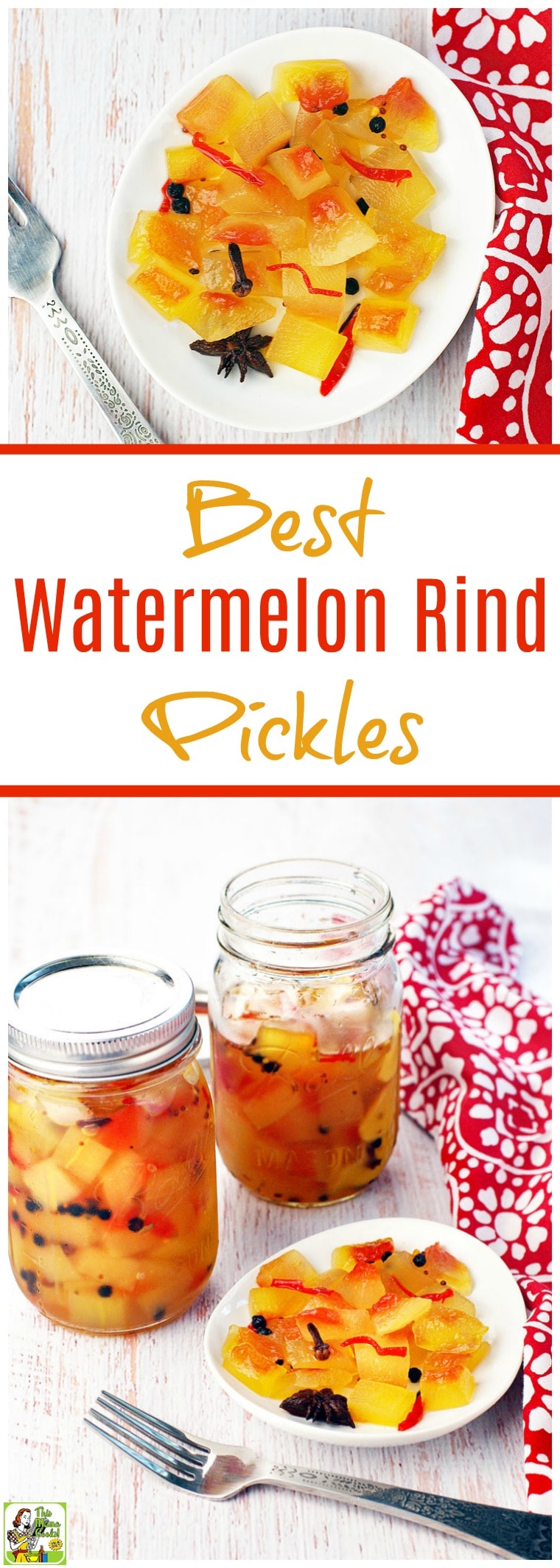 Wondering what to do with leftover watermelon rinds? Make this Best Watermelon Rind Pickles recipe! Click to get this easy spicy watermelon pickles recipe. This watermelon pickling recipe is easy to make. No special equipment needed.