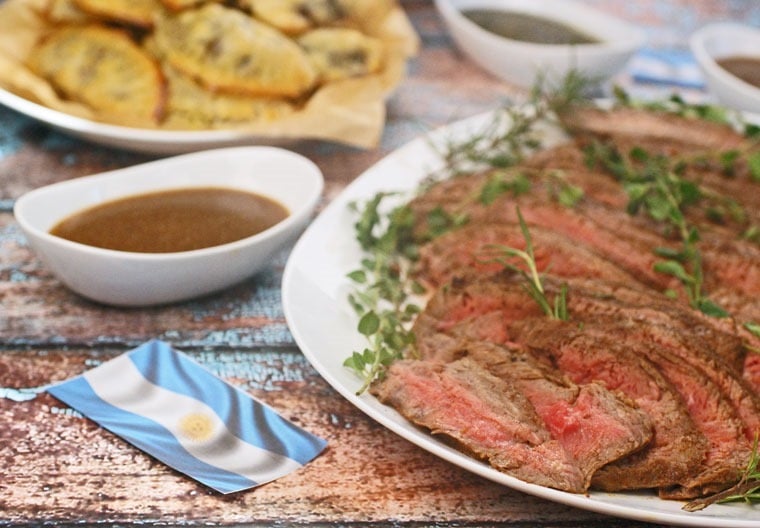 Argentine family dinner party Beef & Vegetable Empanadas and Marinated Flank Steak with Dipping