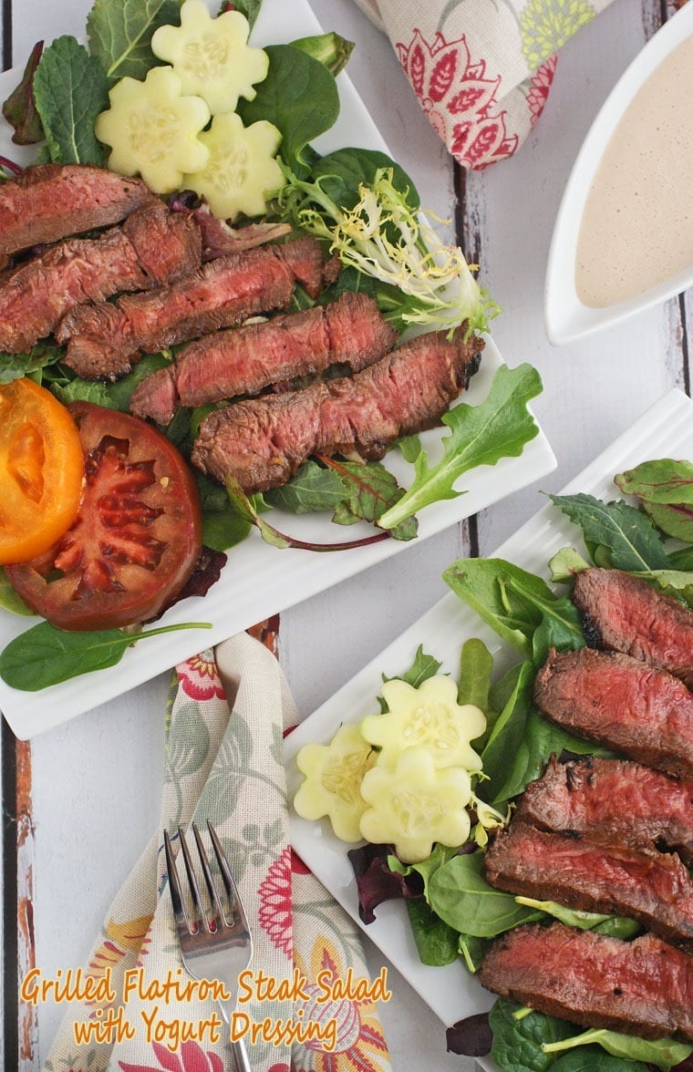 Grilled Flatiron Steak Salad with Yogurt Dressing This Mama Cooks! On