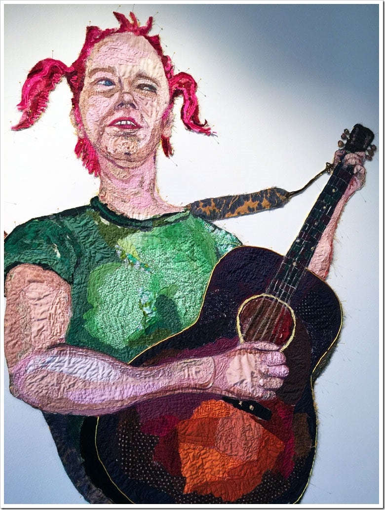 Gina Phillips’s sewn cloth art at the 21c Museum Hotel Bentonville Arkansas. 