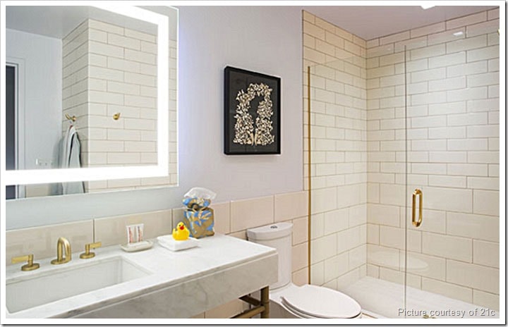 King sized room at 21c Museum Hotel, Bentonville, Arkansas. 