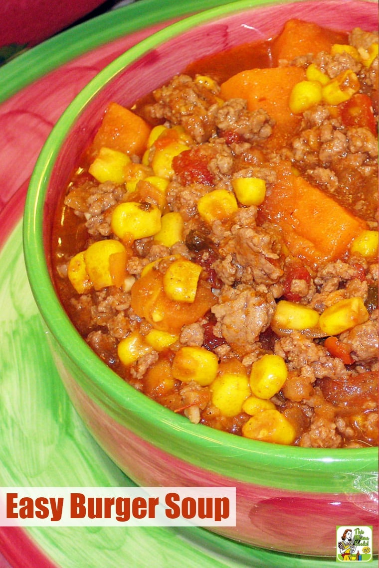 This Easy Burger Soup is perfect for those dreary cold days when you don’t have much time to make dinner. Double the recipe and freeze half for another night. Or double and keep warm in a slow cooker for entertaining. #soup #recipes #easy #recipeoftheday #glutenfree #easyrecipe #easyrecipes #glutenfreerecipes #dinner #easydinner #dinnerrecipes #dinnerideas This Easy Burger Soup is perfect for those dreary cold days when you don’t have much time to make dinner. Double the recipe and freeze half for another night. Or double and keep warm in a slow cooker for entertaining. #soup #recipes #easy #recipeoftheday #glutenfree #easyrecipe #easyrecipes #glutenfreerecipes #dinner #easydinner #dinnerrecipes #dinnerideas