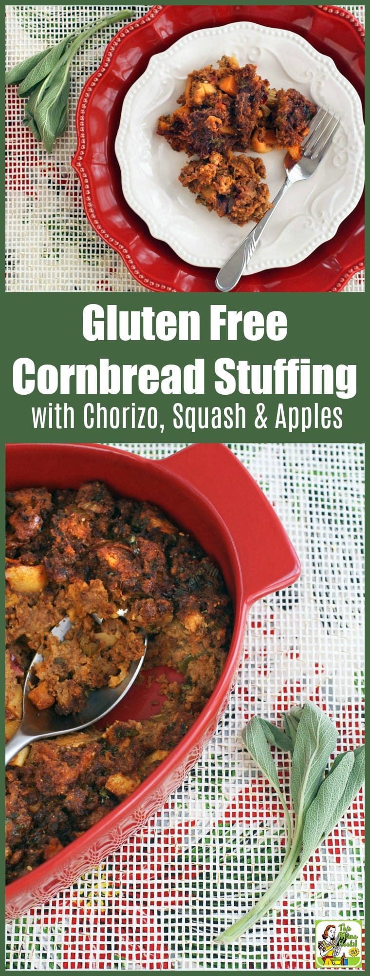 Gluten Free Cornbread Stuffing Recipe with Chorizo, Squash & Apples