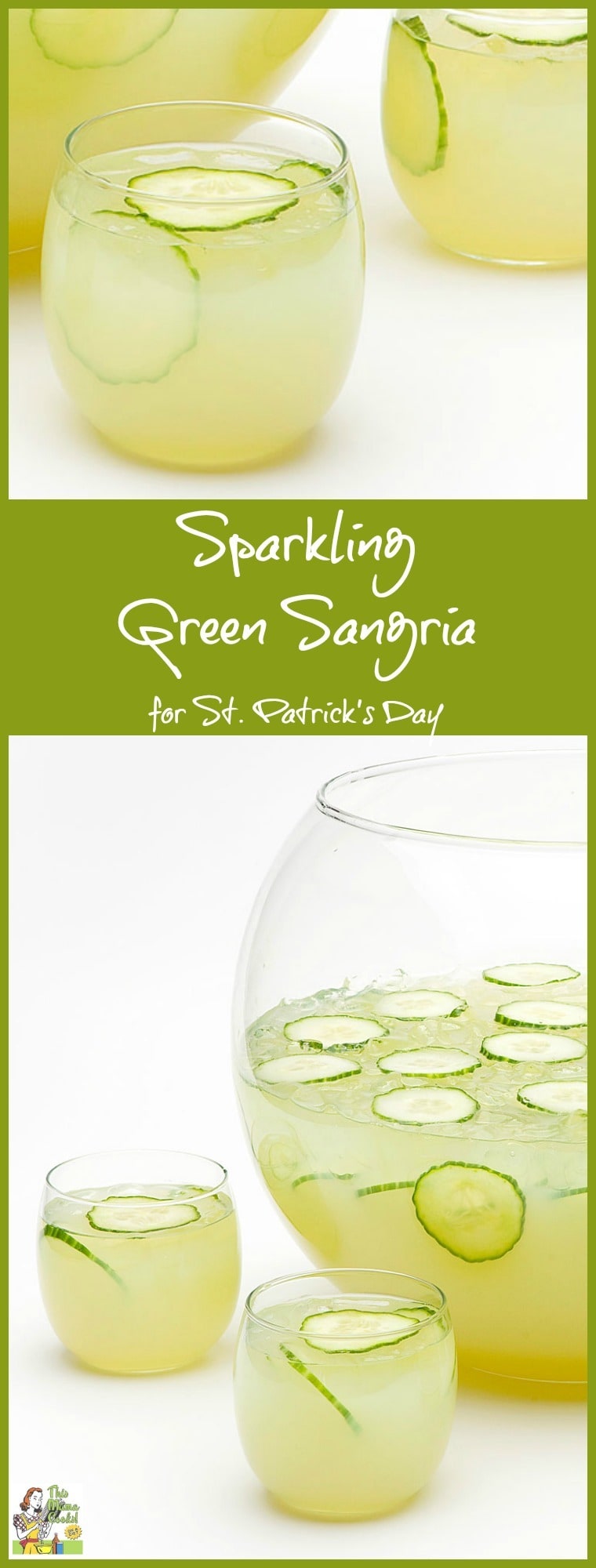 Gluten free or looking for an alternative to heavy Guinness or yucky green beer? Try this refreshing gluten free Sparkling Green Sangria recipe for St. Patrick's Day. It's a skinny green cocktail alternative! Click to get this green St. Patrick's Day drink recipe. #stpatricksday #green #greendrink #drinking #drink #cocktail #glutenfree #greensangria #sangria #skinnycocktail #skinnysangria #sparklingcocktail