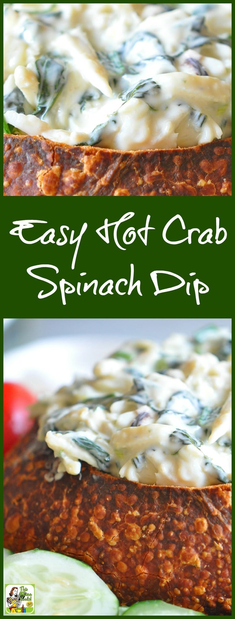 Hot Crab Spinach Dip Recipe Baked in French Bread Bowl