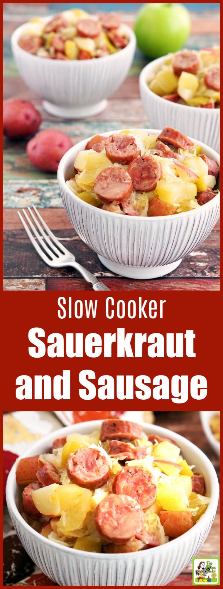 Slow Cooker Sauerkraut and Sausage Recipe with Apples and Potatoes