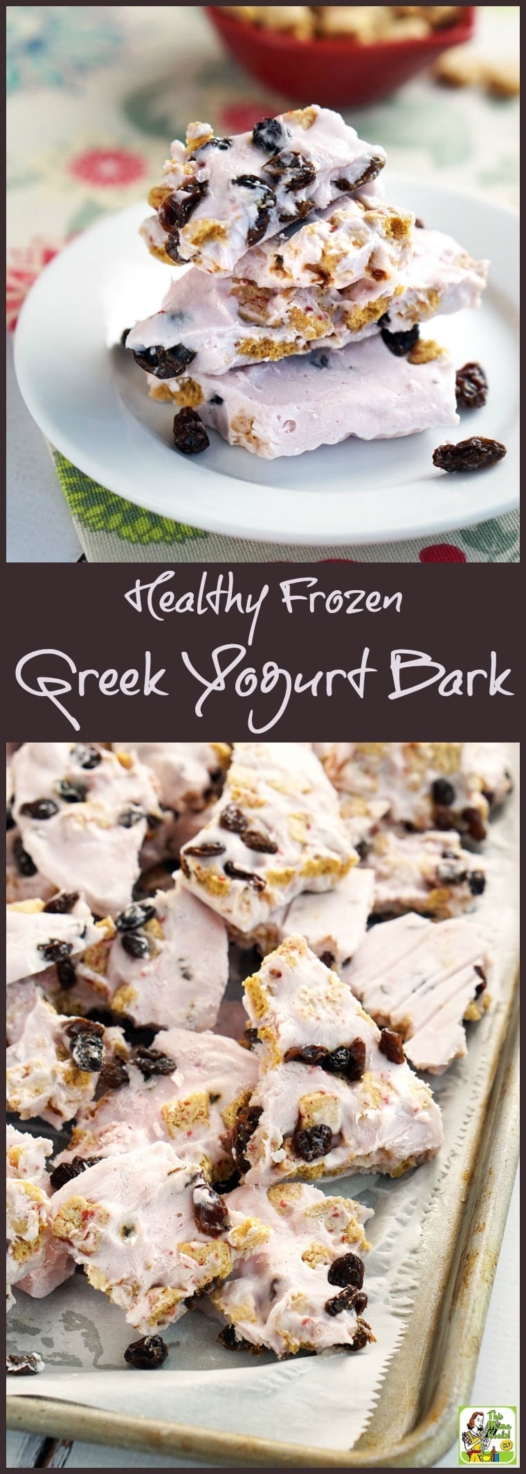 This Healthy Frozen Greek Yogurt Bark recipe is a protein packed snack that your kids will love. Easy to make, keep a supply of yogurt bark in the freezer for a quick breakfast or healthy snack. Click to get this healthy frozen treat recipe.