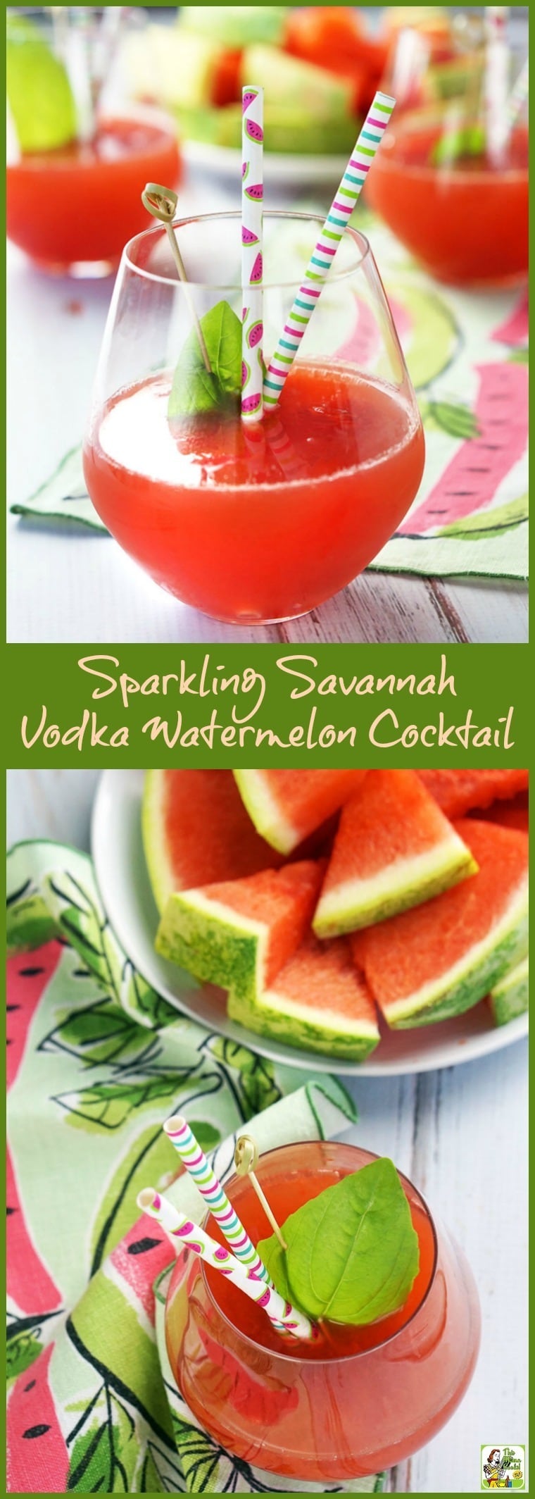 The best fresh watermelon cocktail for summer! Make this Sparkling Savannah Vodka Watermelon Cocktail recipe with fresh watermelon juice, vodka, sparkling wine, and St. Germain liqueur. Clikc to get this refreshing watermelon cocktail recipe.