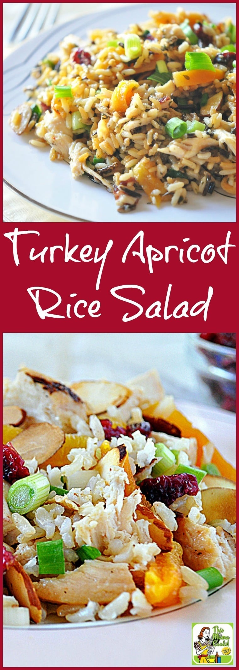 If you do Thanksgiving leftovers, you'll love easy Thanksgiving leftover recipes like this Turkey Apricot Rice Salad! It's a gluten free salad recipe that's a great way to use Thanksgiving leftovers. It's also diabetic friendly. #salad #turkey #thanksgiving #apricot #rice #diabeticfriendly #healthy #healthyrecipe #leftovers #thanksgivingleftovers