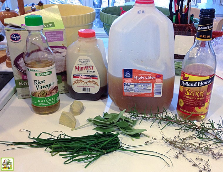 Ingredients for making a smoked turkey breast brine.