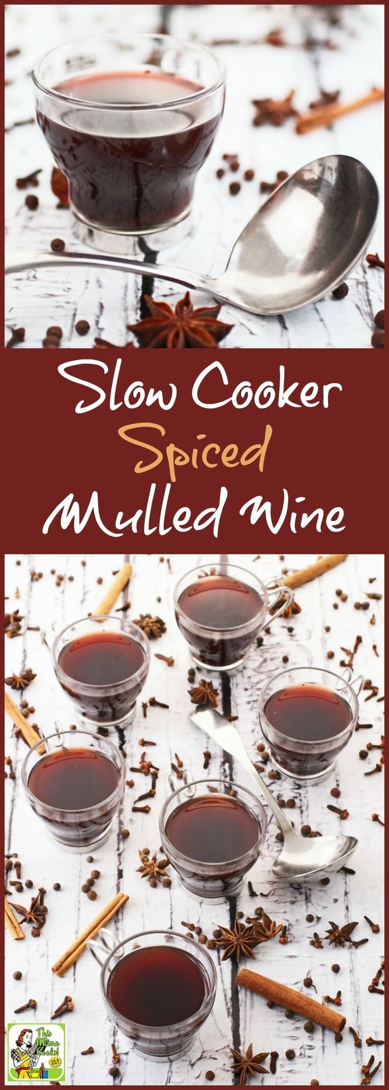 Make Slow Cooker Spiced Mulled Wine for your holiday parties. This easy to make holiday party cocktail can be made and served in your Crock-Pot. Click to get this delicious holiday drink recipe.