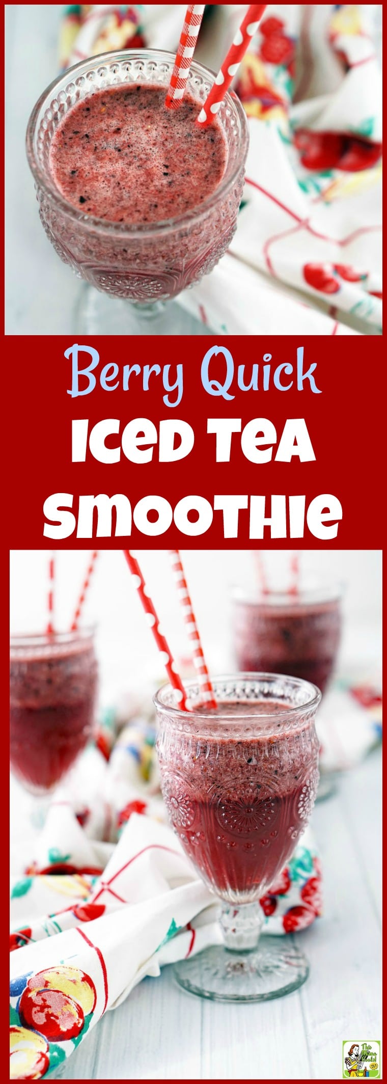 This Easy Berry Quick Iced Tea Smoothie recipe is a delicious way to jump-start the day and get energized. Make this easy to make healthy frozen berry smoothie recipe that's naturally gluten free and dairy free. #recipe #easy #recipeoftheday #healthyrecipes #glutenfree #easyrecipes #breakfast #snacks #lowcaloriesnacks #smoothies #tea #berries #icedtea #smoothiesrecipes #healthydrinks #healthydrinksrecipe