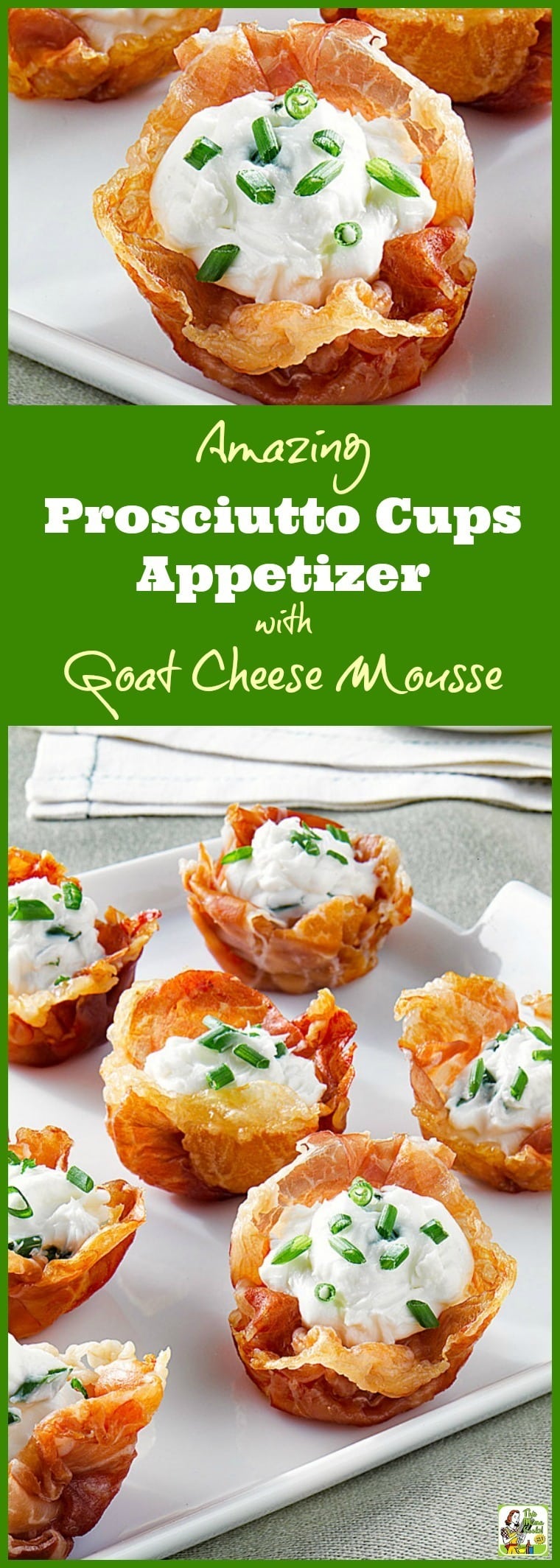 Try this Amazing Prosciutto Cups Appetizer with Goat Cheese Mousse at your party. Click to get this easy goat cheese appetizer recipe. This appetizer is gluten free since it uses prosciutto to form the cups, not pastry or phyllo dough. #appetizer #glutenfree #goatcheese #prosciutto #partyfood #entertaining