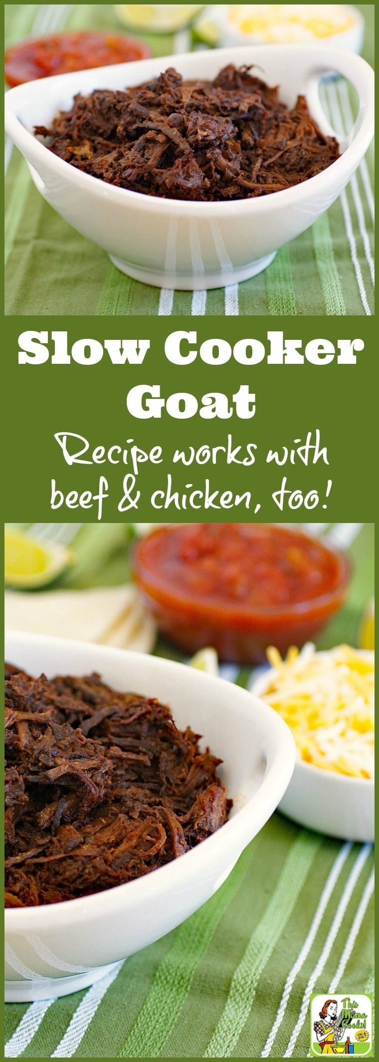 This Slow Cooker Goat recipe makes amazing shredded beef & chicken, too! Click to get this easy to make and healthy crock-pot shredded goat recipe.