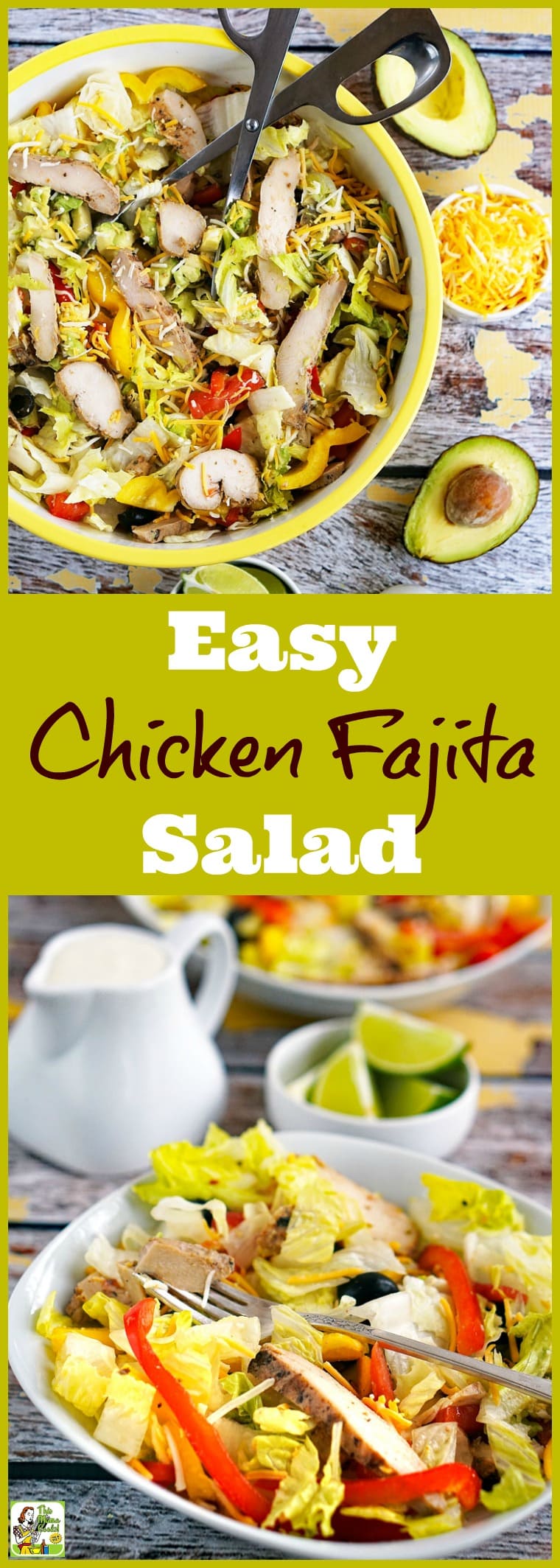 How to Make an Easy Chicken Fajita Salad. This recipe for chicken fajita salad can be made into fajita wraps, too. Click to get this healthy and easy salad recipe. It's naturally gluten free.