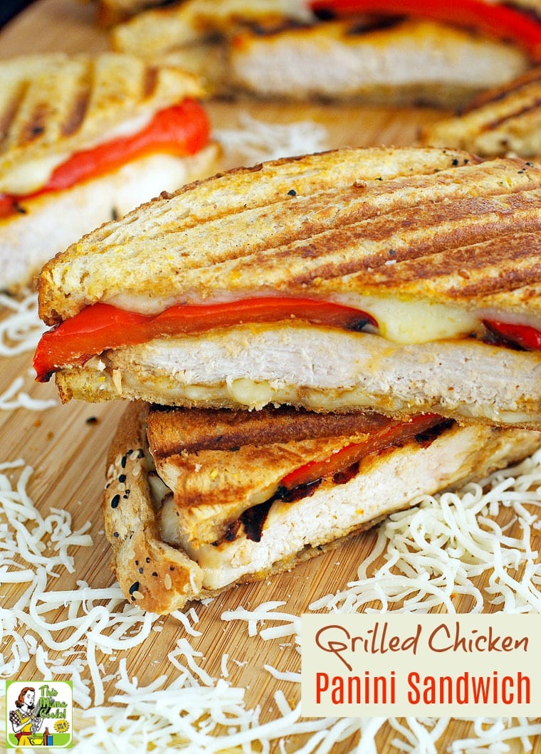 A stack of chicken paninis.