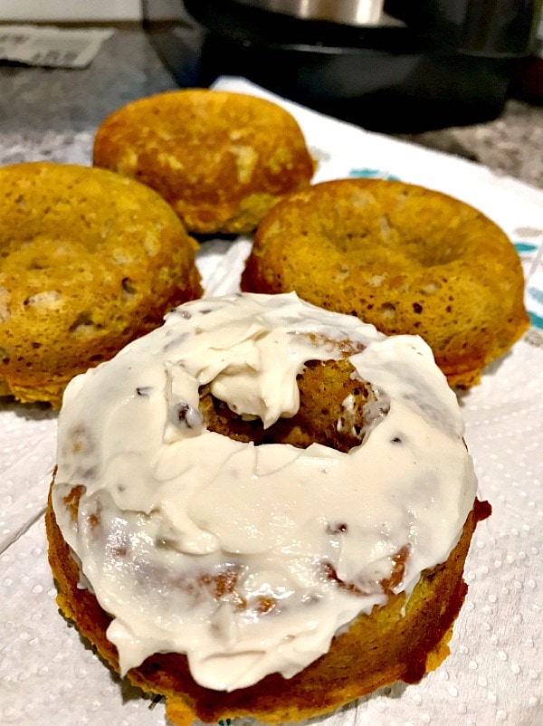 A plate of Protein Pumpkin Donuts.