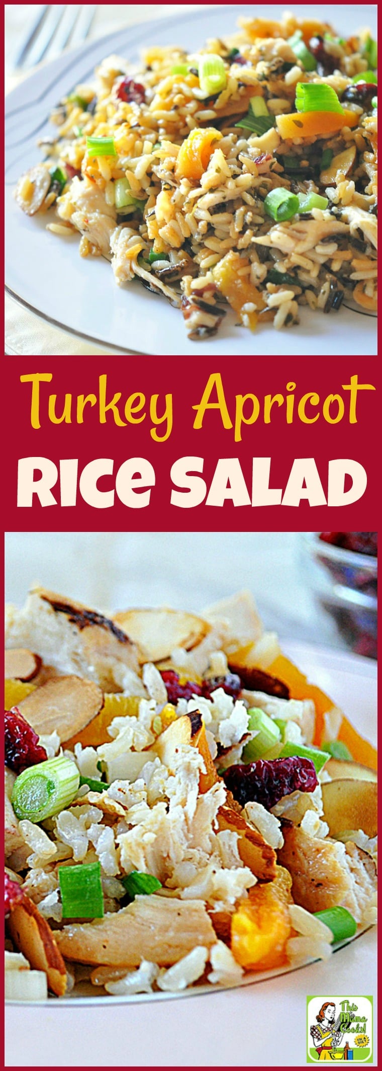 Cooking Thanksgiving leftovers? Then you'll love easy Thanksgiving leftover recipes like this Turkey Apricot Rice Salad! It's a gluten free salad recipe that's a handy way to use Thanksgiving leftovers. It's also diabetic friendly. #recipe #easy #recipeoftheday #healthyrecipes #glutenfree #easyrecipes #salad #turkey #thanksgiving #apricot #rice #diabeticfriendly #healthy #leftovers #thanksgivingleftovers
