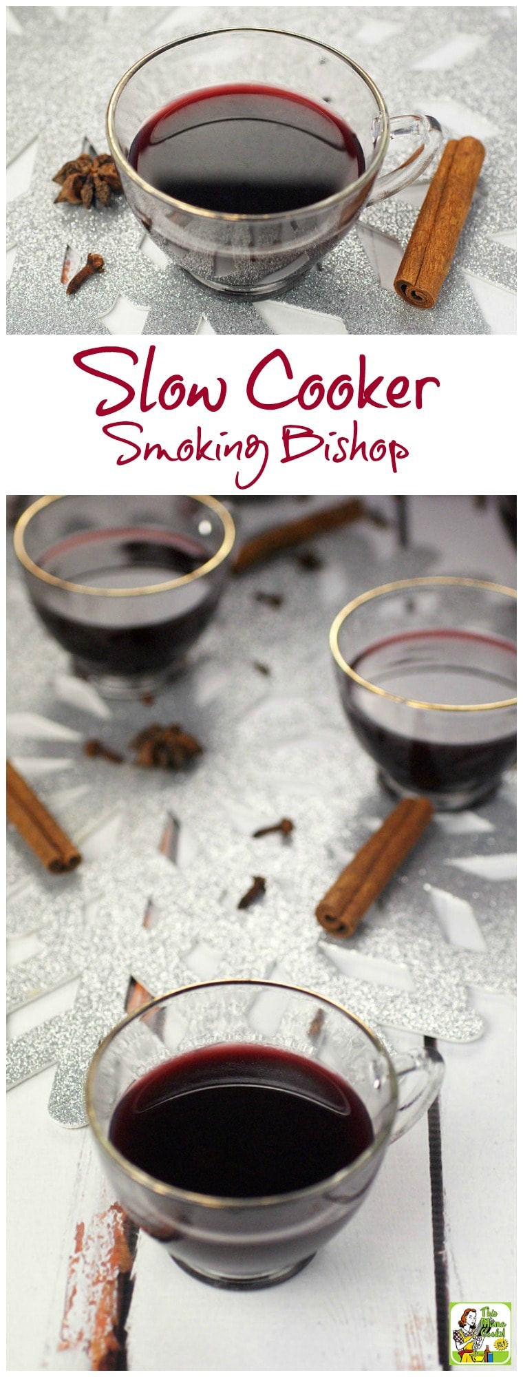 Need a mulled spiced wine recipe for a Christmas or New Year's Eve party? Smoking Bishop is a warmed, spiced fruit wine and port drink. Usually, it takes two days to make, but this recipe cuts the time to half a day by using a slow cooker! Your guests will love this crock-pot party drink recipe! #slowcooker #crockpot #wine #cocktails #mulledwine #drinks #drinking #smokingbishop #drinkrecipe