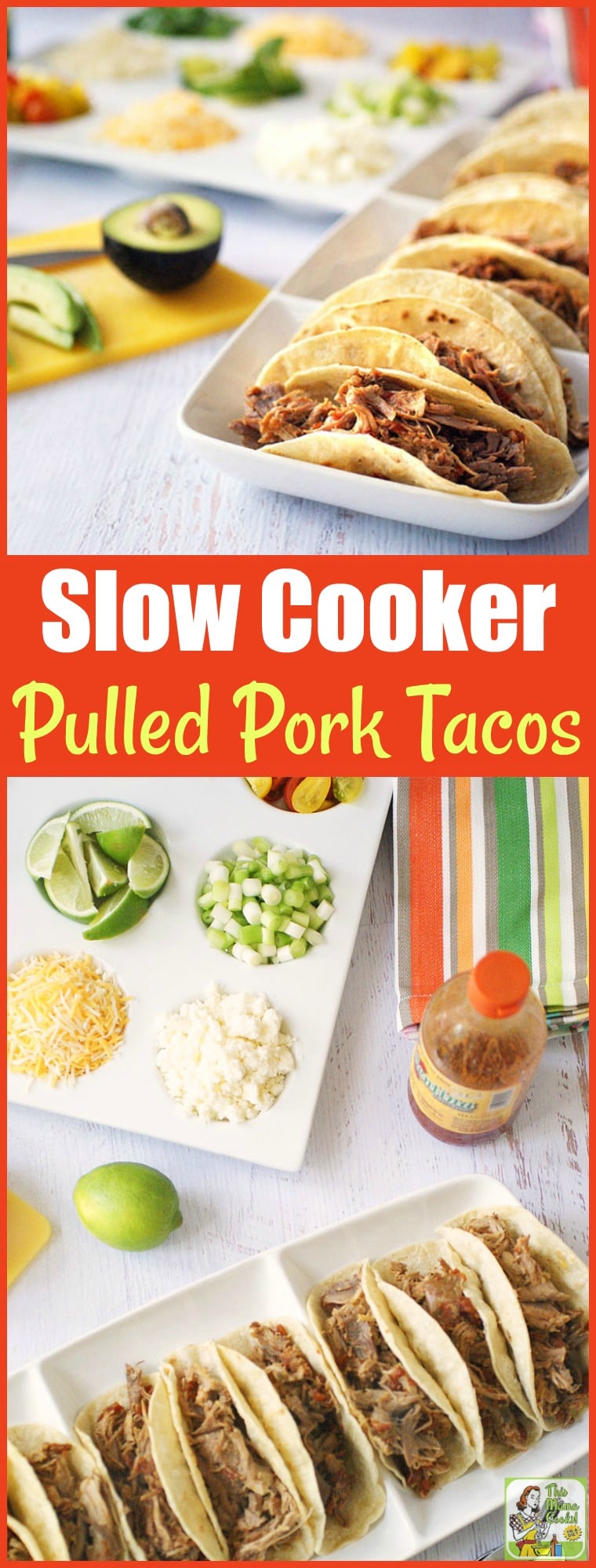 Pulled pork tacos are a go-to meal at my home. That’s because Slow Cooker Pulled Pork Tacos are so quick and easy to make! They\'re perfect for Taco Tuesday, Family Taco Night, parties and potlucks. The whole family will love this crock-pot shredded pork recipe. #SlowCooker #CrockPot #ShreddedPork #PulledPork #MexicanFood #TacoTuesday #FamilyTacoNight #PartyFood #PotluckRecipes #SlowCookerRecipes