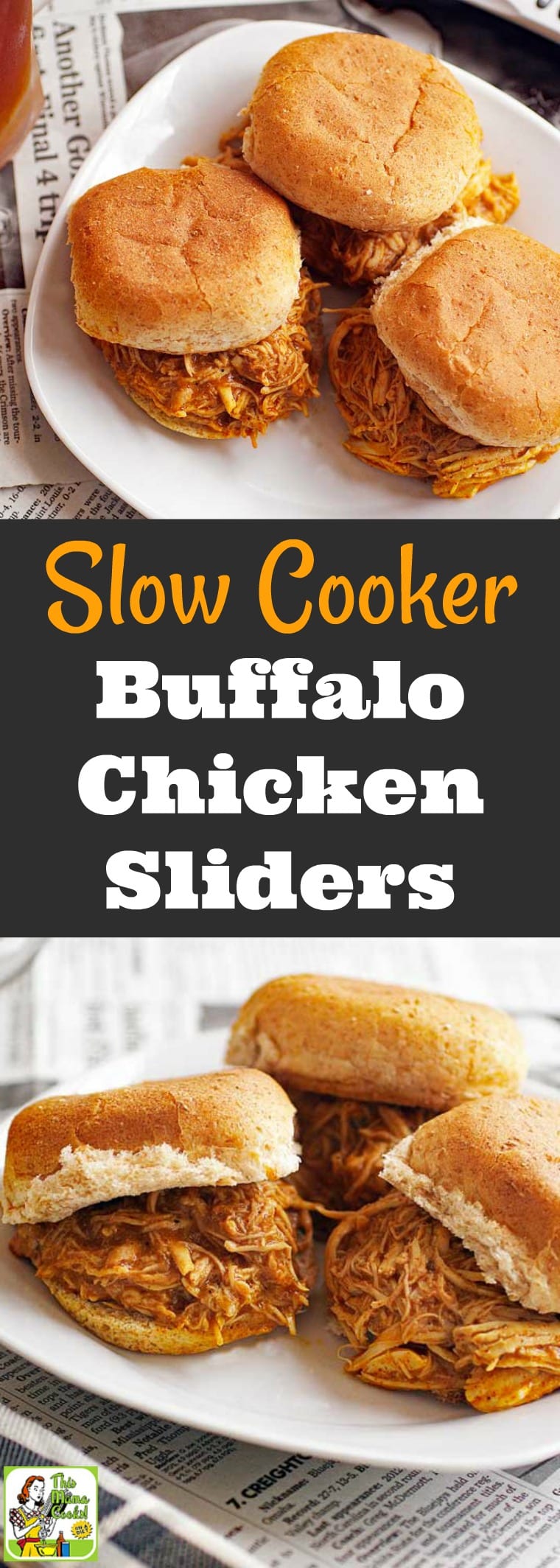 Make these Slow Cooker Buffalo Chicken Sliders for your next party. Buffalo chicken sliders can be prepped in 20 minutes & cooked in 4 hours. #chicken #slowcooker #crockpot #sliders #appetizers #buffalochicken #easy #easyrecipe #healthy #healthyrecipe #healthyeating #glutenfree #dinner #dinnerrecipe