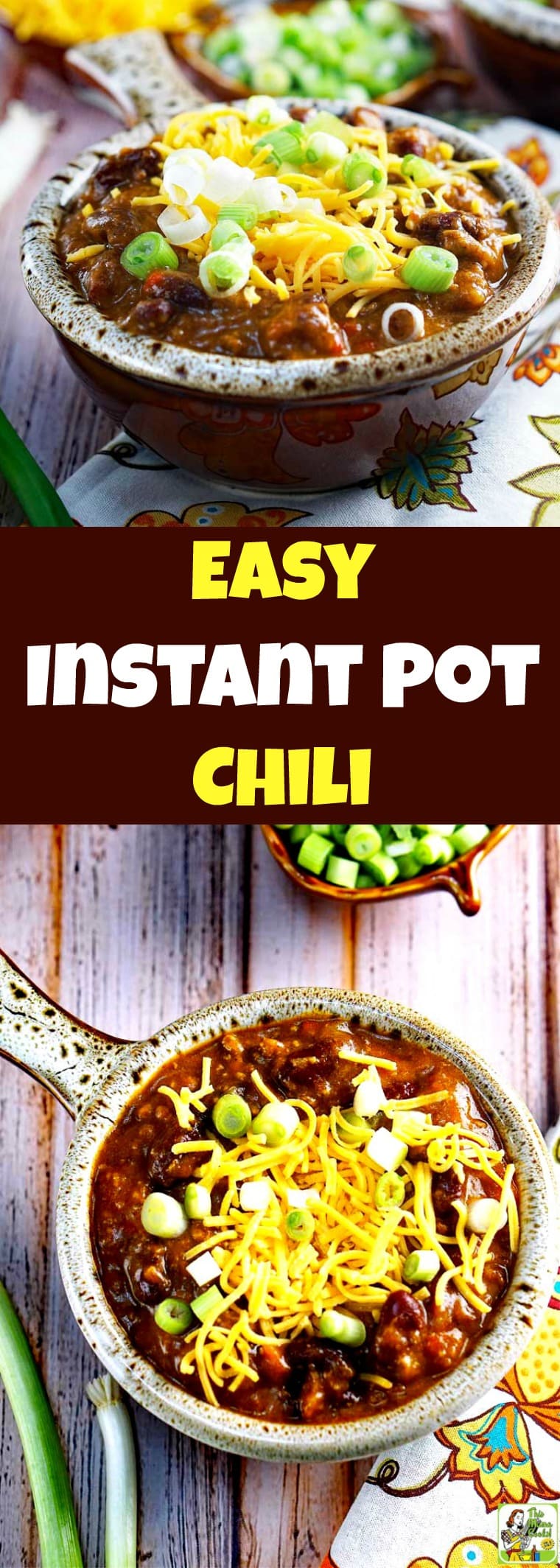 This delicious Easy Instant Pot Chili recipe is perfect for pressure cooker beginners. It tastes like it's been cooking for hours, but takes about an hour to make. #recipes #recipeoftheday #easyrecipe #dinnerrecipes #dinner #easydinner #easydinnerrecipes #pumpkinrecipe #pumpkin #chili #beans #instantpot #instantpotrecipes #instantpotrecipeseasy #instantpotchili