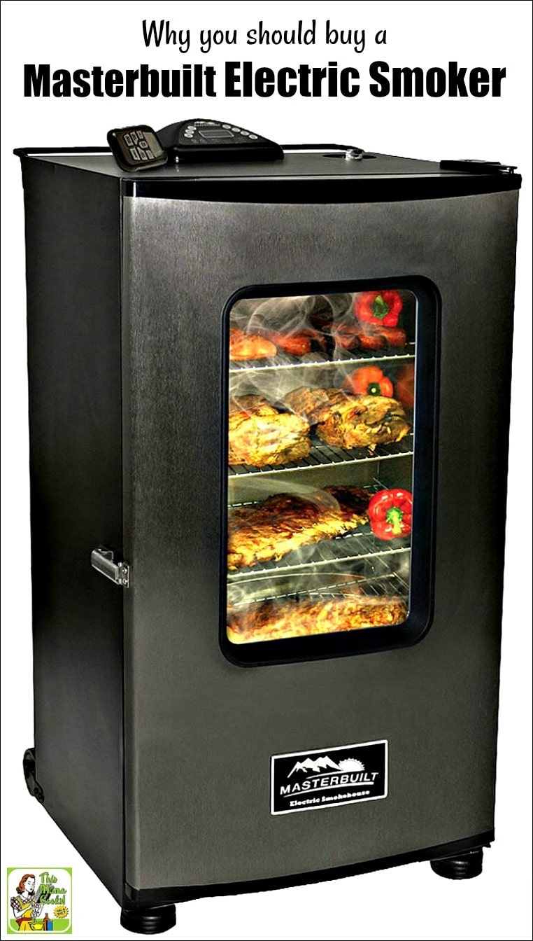 A Masterbuilt Electric Smoker smoking ribs, meats, and vegetables. 