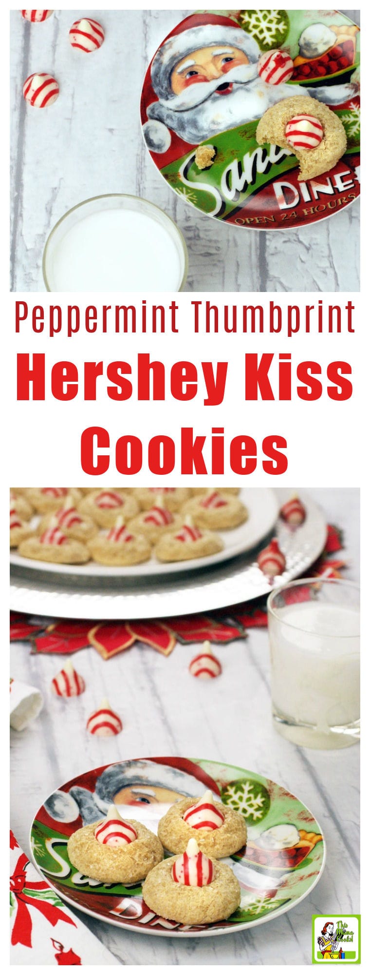 Peppermint Thumbprint Hershey Kiss Cookies Recipe