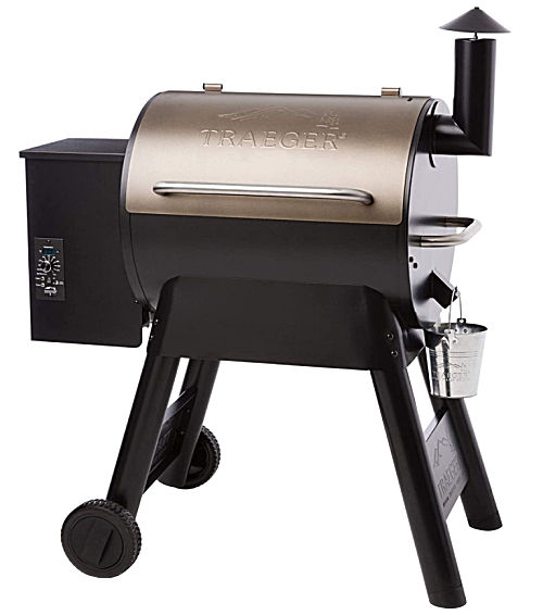 A Traeger Grills Pro Series 22 Electric Wood Pellet Grill and Smoker.